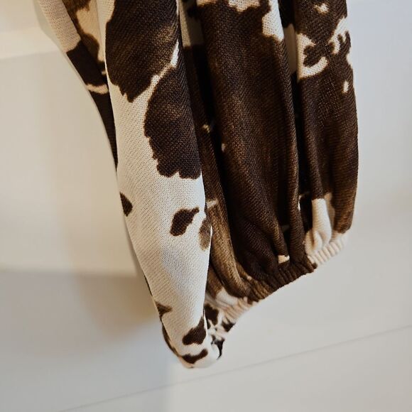 Western Brown and Cream color crop top sz S oversized S-L - Picture 4 of 8